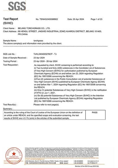 REACH SVHC 249 Compliance Report (English Version)